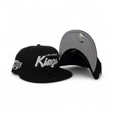 Black Los Angeles Kings Gray Bottom Kings Logo Side Patch New Era 9Fifty Snapback