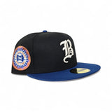 Black Boston Braves Songbrid Blue Visor Gray Bottom 1942 All Star Game Side Patch 59Fifty Fitted