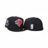 Black New York Knicks Orange Bottom 2x Champions Side Patch New Era 59Fifty Fitted