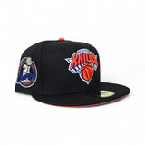 Black New York Knicks Orange Bottom 2x Champions Side Patch New Era 59Fifty Fitted