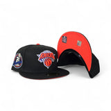 Black New York Knicks Orange Bottom 2x Champions Side Patch New Era 59Fifty Fitted