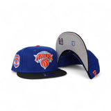 Royal Blue New York Knicks Black Visor Gray Bottom Established 1946 Side Patch New Era 9Fifty Snapback