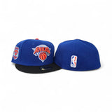 Royal Blue New York Knicks Black Visor Gray Bottom 2x Champions Side Patch New Era 59Fifty Fitted