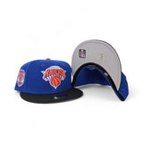 Royal Blue New York Knicks Black Visor Gray Bottom 2x Champions Side Patch New Era 59Fifty Fitted