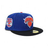 Royal Blue New York Knicks Black Visor Gray Bottom 2x Champions Side Patch New Era 59Fifty Fitted