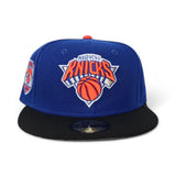 Royal Blue New York Knicks Black Visor Gray Bottom 2x Champions Side Patch New Era 59Fifty Fitted