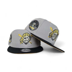Gray Pittsburgh Pirates Mascot Logo Black Visor Yellow Bottom 1974