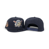 Navy Blue Pittsburgh Pirates Mascot Logo Gray Bottom 1974 All Star Game Side Patch New Era 9Fifty Snapback