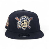 Navy Blue Pittsburgh Pirates Mascot Logo Gray Bottom 1974 All Star Game Side Patch New Era 9Fifty Snapback