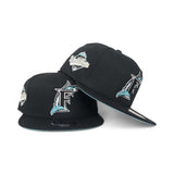 Black Florida Marlins Teal Bottom 1997 World Series Side Patch New Era 9Fifty Snapback