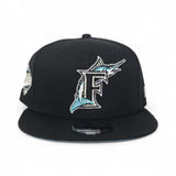 Black Florida Marlins Teal Bottom 1997 World Series Side Patch New Era 9Fifty Snapback