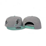 Gray Florida Marlins Mint Green Visor Gray Bottom 1997 World Series Side Patch New Era 9Fifty Snapback