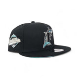 Black Florida Marlins Teal Bottom 1997 World Series Side Patch New Era 9Fifty Snapback