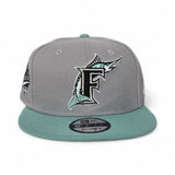 Gray Florida Marlins Mint Green Visor Gray Bottom 1997 World Series Side Patch New Era 9Fifty Snapback
