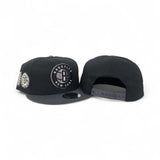 Black Brooklyn Nets Dark Gray Visor Gray Bottom 10th Anniversary Side Patch New Era 9Fifty Snapback