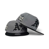 Dark Gray Oakland Athletics Rose Logo Black Visor Gray Bottom 40 Years Side Patch New Era 9Fifty Snapback