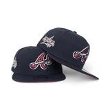 Navy Blue Atlanta Braves Red Bottom 2025 All Star Game Side Patch New Era 9Fifty Snapback