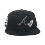 Black Atlanta Braves Rose Logo Gray Bottom 1995 World Series Welcome To The Show Side Patch New Era 9Fifty Snapback