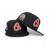 Black Baltimore Orioles Orange Bottom 50th Anniversary Side Patch New Era 9Fifty Snapback