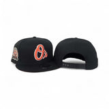 Black Baltimore Orioles Orange Bottom 50th Anniversary Side Patch New Era 9Fifty Snapback
