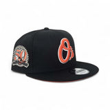 Black Baltimore Orioles Orange Bottom 50th Anniversary Side Patch New Era 9Fifty Snapback