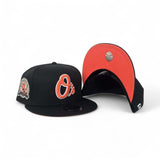 Black Baltimore Orioles Orange Bottom 50th Anniversary Side Patch New Era 9Fifty Snapback