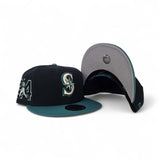 Navy Blue Seattle Mariners Teal Visor Gray Bottom Ken Griffey Jr. #24 Patch New Era 9Fifty Snapback