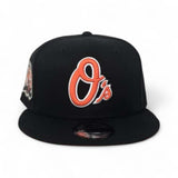 Black Baltimore Orioles Orange Bottom 50th Anniversary Side Patch New Era 9Fifty Snapback