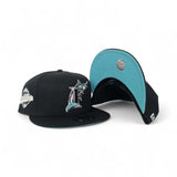 Black Florida Marlins Teal Bottom 1997 World Series Side Patch New Era 9Fifty Snapback