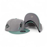 Gray Florida Marlins Mint Green Visor Gray Bottom 1997 World Series Side Patch New Era 9Fifty Snapback