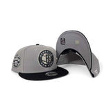 Gray Brooklyn Nets Black Visor Gray Bottom Est 12 Side Patch New Era 9Fifty Snapback