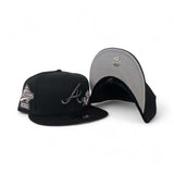 Black Atlanta Braves Rose Logo Gray Bottom 1995 World Series Welcome To The Show Side Patch New Era 9Fifty Snapback