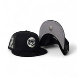 Black Trucker Chicago Cubs Gray Bottom Foul Ball Side Patch New Era Fitted Hat