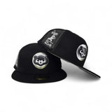 Black Trucker Chicago Cubs Gray Bottom Foul Ball Side Patch New Era Fitted Hat
