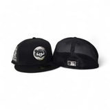 Black Trucker Chicago Cubs Gray Bottom Foul Ball Side Patch New Era Fitted Hat