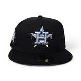 Black Houston Astros Drip Logo Icy Blue Bottom 2022 World Series Side Patch New Era 59Fifty Fitted