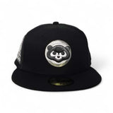 Black Trucker Chicago Cubs Gray Bottom Foul Ball Side Patch New Era Fitted Hat