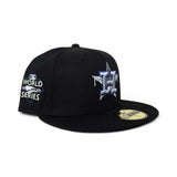 Black Houston Astros Drip Logo Icy Blue Bottom 2022 World Series Side Patch New Era 59Fifty Fitted
