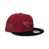 Red Los Angeles Angels Black Visor Gray Bottom 35th Anniversary Side Patch New Era 59Fifty Fitted