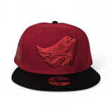 Red Los Angeles Angels Black Visor Gray Bottom 35th Anniversary Side Patch New Era 59Fifty Fitted