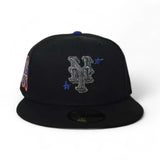 Black New York Mets Stars Gray Bottom 40th Anniversary Side Patch New Era 59Fifty Fitted