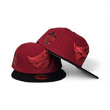 Red Los Angeles Angels Black Visor Gray Bottom 35th Anniversary Side Patch New Era 59Fifty Fitted