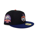 Black Spring Training New York Mets Royal Blue Visor Gray Bottom Shea Stadium Side Patch New Era 59Fifty Fitted