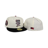 Off White Kansas City Royals Black Visor Gray Bottom 25th Anniversary Side Patch New Era 59Fifty Fitted