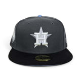 Dark Gray Houston Astros Black Visor Icy Blue Bottom 2017 World Series Side Patch New Era 59Fifty Fitted