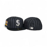 Black Pinstripe Seattle Mariners Gray Bottom 30th Anniversary Side Patch New Era Fitted