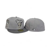 Light Gray Arizona Diamondbacks Storm Gray Visor Gray Bottom 1998 Inaugural Season Side Patch New Era 59Fifty Fitted