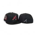 Black Fire Flame Atlanta Braves Gray Bottom 150th Anniversary Side Patch New Era 59Fifty Fitted