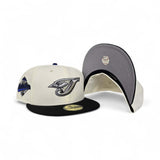 Off White Toronto Blue Jays Black Visor Gray Bottom 1993 World Series Side Patch New Era 59Fifty Fitted