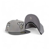 Light Gray Arizona Diamondbacks Storm Gray Visor Gray Bottom 1998 Inaugural Season Side Patch New Era 59Fifty Fitted